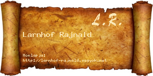 Larnhof Rajnald névjegykártya